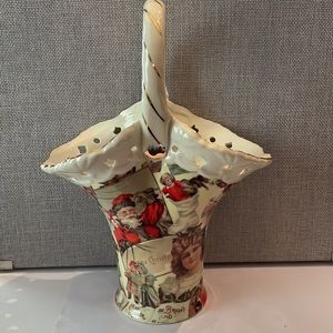 Formalities by Baum Bros. Victorian Ceramic Christmas basket